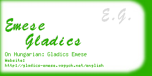 emese gladics business card